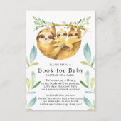 Sloth Twins Baby Shower Book for Baby Card Begleitkarte (Vorderseite)