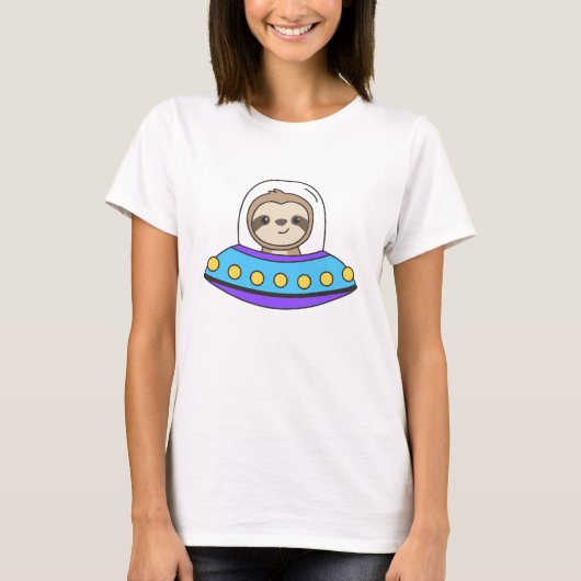 Sloth UFO Space Universe Alien Sloths T-Shirt (Vorderseite)