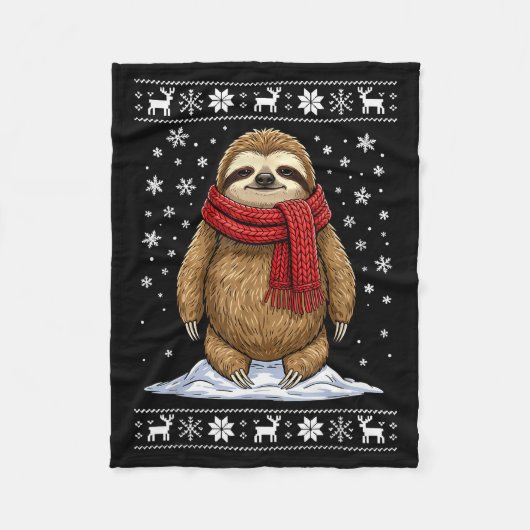 Sloth Ugly Christmas  Fleecedecke (Vorderseite)