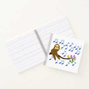 Sloth und Birds spielen Musik Notizblock