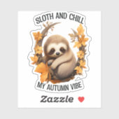 Sloth und Chill Mein Herbstbesuch Aufkleber (Blatt)