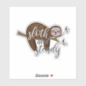Sloth und Steady Custom Cut Vinyl Sticker (Blatt)