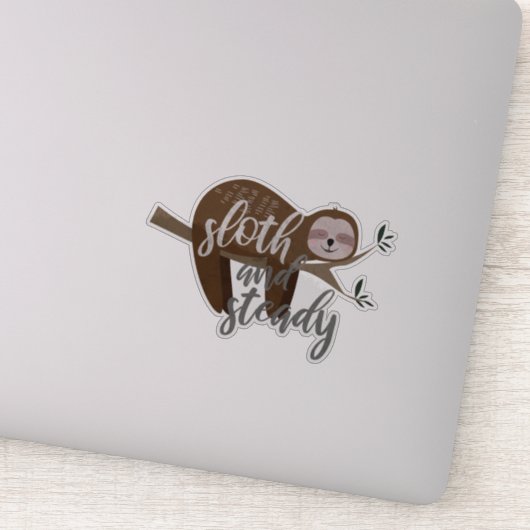 Sloth und Steady Custom Cut Vinyl Sticker (Detail)