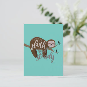 Sloth und Steady Postkarte