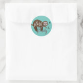 Sloth und Steady Runder Aufkleber (Tasche)