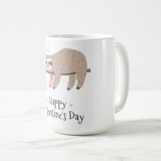 Sloth Valentine Day Tasse (VorderseiteRechts)