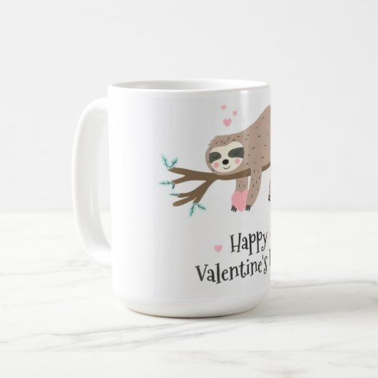Sloth Valentine Day Tasse (Vorderseite Links)