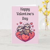 Sloth Valentine Karte (Gelbe Blume)