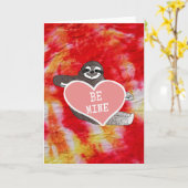 Sloth Valentine's Day Be Mine Karte (Gelbe Blume)