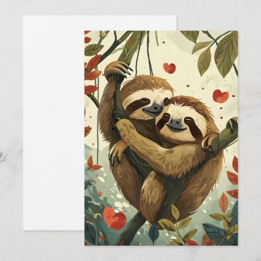 Sloth Valentine's Day Feiertagskarte (Vorne/Hinten)