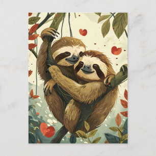 Sloth Valentine's Day Postkarte