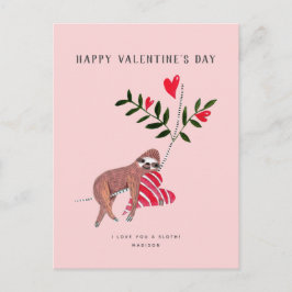 Sloth | Valentinstag | Grußkarte Feiertagspostkarte