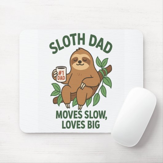 Sloth Vater - Bewegt sich langsam, Lieben groß Mousepad (Mit Mouse)