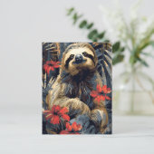 Sloth Vintag Postkarte (Stehend Vorderseite)