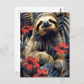 Sloth Vintag Postkarte (Vorne/Hinten)