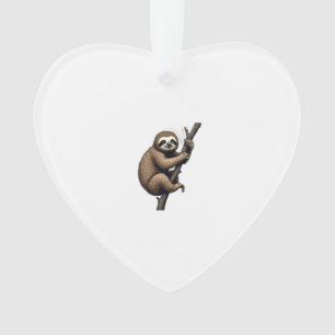 Sloth Vintage Gravur Grafik T-Shirt (2) Ornament