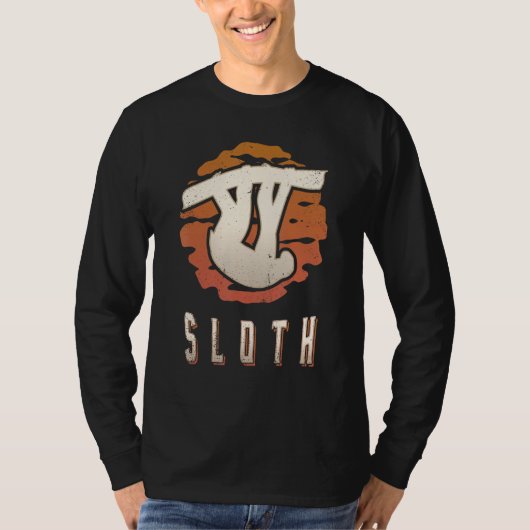Sloth Vintage Retro Classic Animal Sunset T-Shirt (Vorderseite)