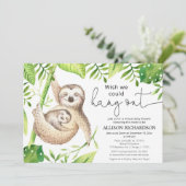 Sloth Virtual baby Dusche geschlechtsneutral niedl Einladung (Stehend Vorderseite)