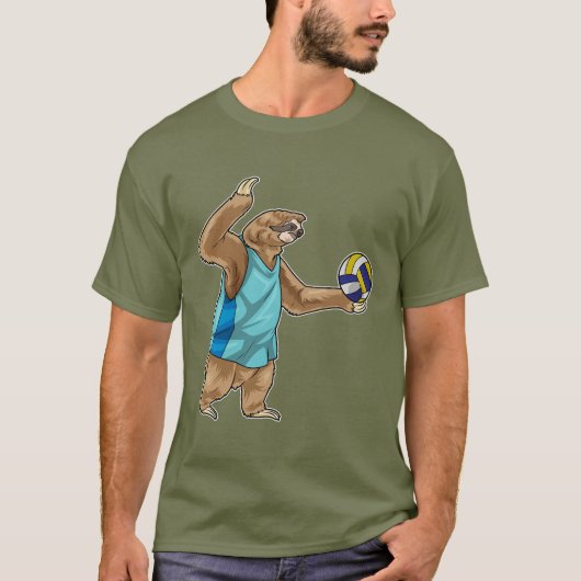 Sloth Volleyball Spieler Volleyball T-Shirt (Vorderseite)