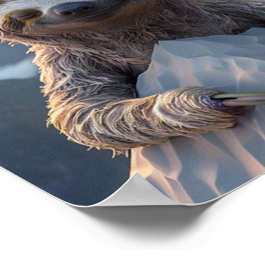 SLOTH WALL ART DRINT Poster (Ecke)