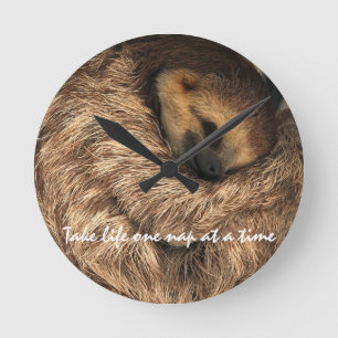 Sloth Wall Clock Runde Wanduhr