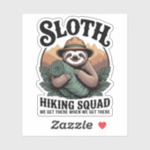 Sloth WanderSquad Funny Camping Aufkleber (Blatt)