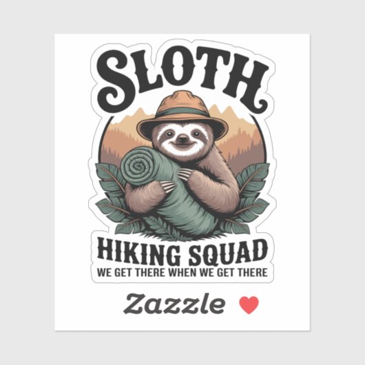 Sloth WanderSquad Funny Camping Aufkleber (Blatt)