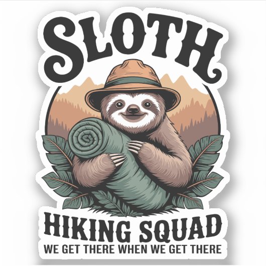 Sloth WanderSquad Funny Camping Aufkleber (Vorderseite)
