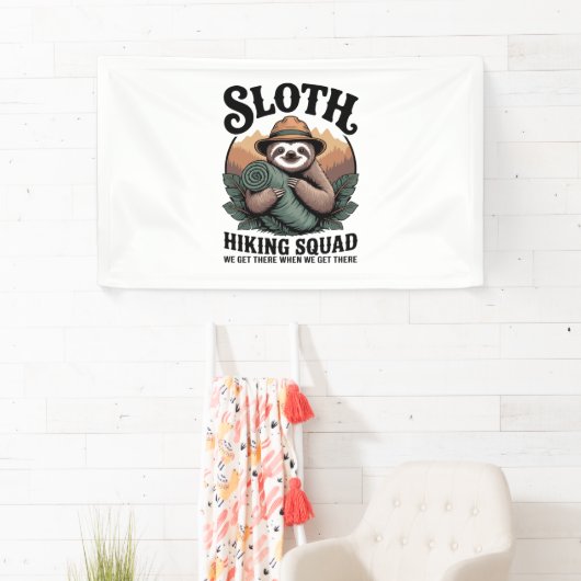 Sloth WanderSquad Funny Camping Banner (Insitu)