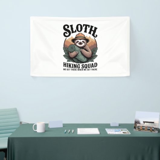 Sloth WanderSquad Funny Camping Banner (Messeveranstaltung)