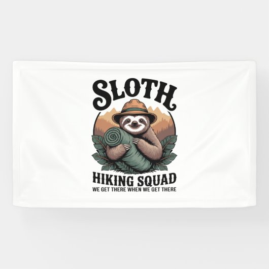 Sloth WanderSquad Funny Camping Banner (Horizontal)