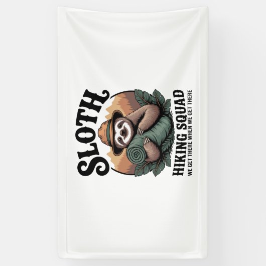 Sloth WanderSquad Funny Camping Banner (Vertikal)