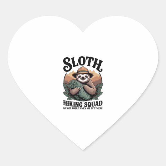 Sloth WanderSquad Funny Camping Herz-Aufkleber (Vorderseite)