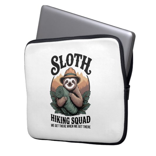 Sloth WanderSquad Funny Camping Laptopschutzhülle (Vorderseite Links)