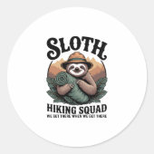 Sloth WanderSquad Funny Camping Runder Aufkleber (Vorderseite)
