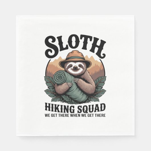 Sloth WanderSquad Funny Camping Serviette (Vorderseite)