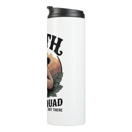 Sloth WanderSquad Funny Camping Thermosbecher (Nach rechts gedreht)