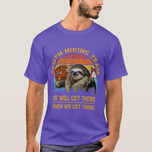 Sloth Wanderteam lustiges Camping T-Shirt (Vorderseite)