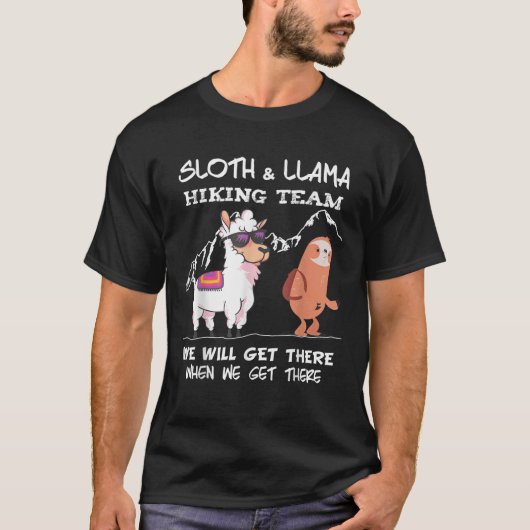 Sloth Wanderteam Sloth Llama Wanderberg T-Shirt (Vorderseite)