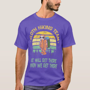 Sloth Wanderteam Wiker Camper Funny Retro T-Shirt