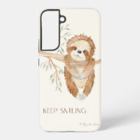 Sloth Watercolor Boho Behielt Lächelndes Baumblatt