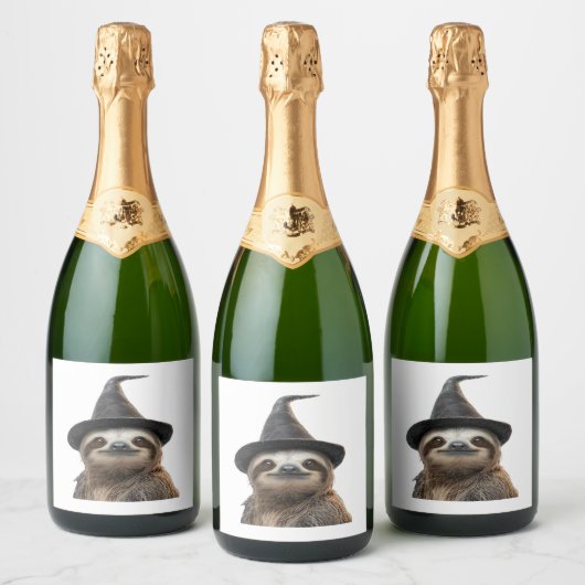 Sloth Wear Halloween Hexenhut Classic T - Shirt Schaumweinetikett (Flaschen)