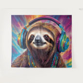Sloth Wear Kopfhörer Wandteppich (Vorderseite (Horizontal))