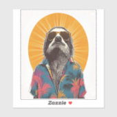 Sloth Wear Sonnenbrille Hawaiian Vintag Aufkleber (Blatt)