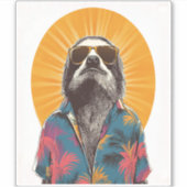 Sloth Wear Sonnenbrille Hawaiian Vintag Aufkleber (Vorderseite)