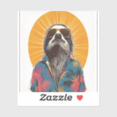 Sloth Wear Sonnenbrille Hawaiian Vintag Aufkleber (Blatt)