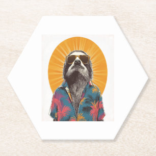 Sloth Wear Sonnenbrille Hawaiian Vintag Untersetzer