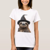 Sloth Wearing Halloween Witch Hat Classic T-Shirt (Vorderseite)