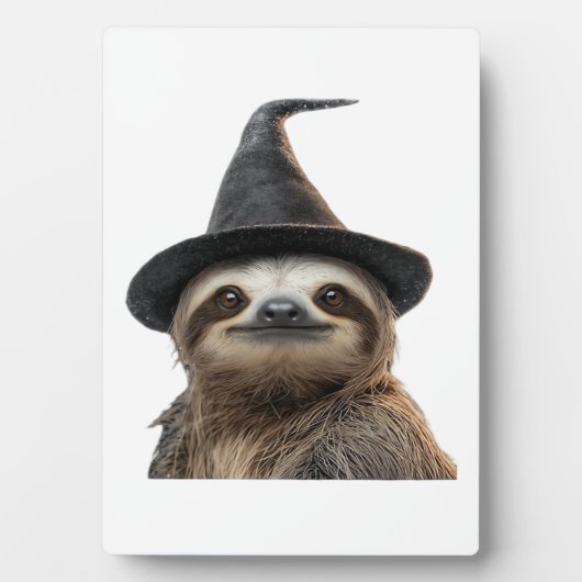 Sloth Wearing Halloween Witch Hat Classic T-Shirt Fotoplatte (Vorderseite)