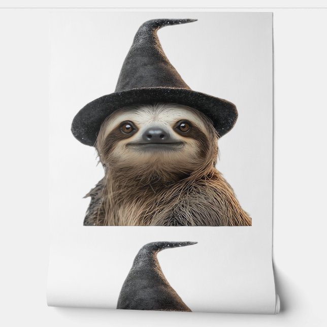 Sloth Wearing Halloween Witch Hat Classic T-Shirt Tapete (Abrollen)